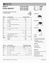 DataSheet IXTP1N100P pdf